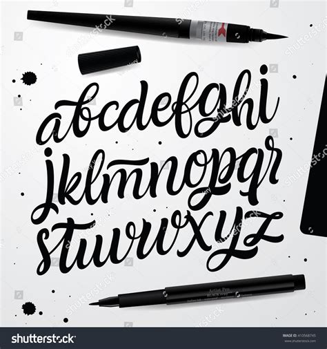 Handwritten Script Font Hand Lettering Custom Stock Vector (Royalty ...