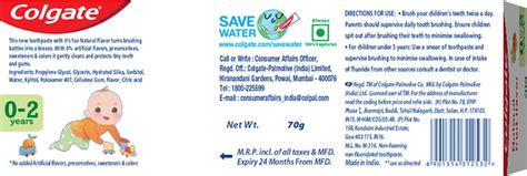 Buy COLGATE TOOTHPASTE FOR KIDS (0-2 YEARS) NATURAL FRUIT FLAVOUR ...