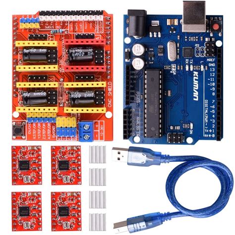 Hindu Guru Goyal CNC Shield Expansion Board V3. +UNO R3 Board + A4988 ...