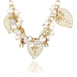 Aaishwarya AQUASTREET Enchanting Leaf & Big Pearls Necklace For Women ...