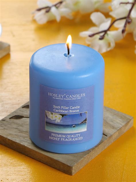 Hosley Highly Fragrance Caribbean Breeze 3inch Pillar Candle - Hosley India