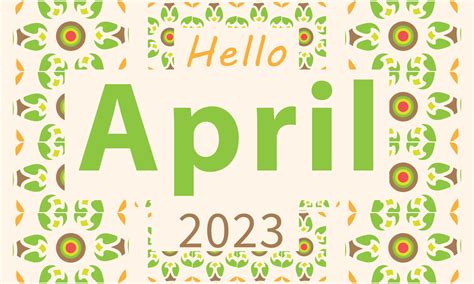 Hello April. April month vector with flowers Decoration background ...