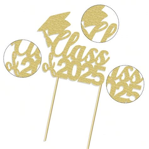 1Pc Class Of 2025 Cake Topper - Grad 2025 Cake Decorations, Congrats ...