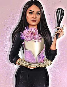 Modern Birthday Cake with Purple and Gold Decorations