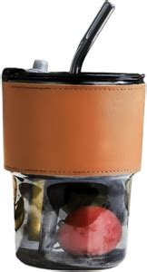 HHS Premium Leather-Wrapped Glass With Straw+FREE SILICONE Bottle ...
