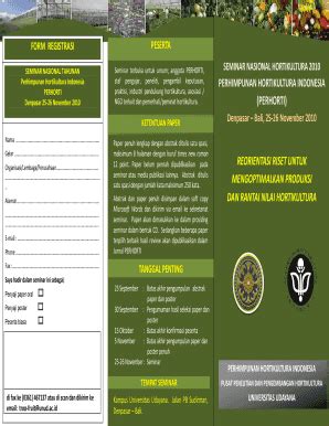 Fillable Online staff unud ac FORM REGISTRASI PESERTA SEMINAR NASIONAL ...