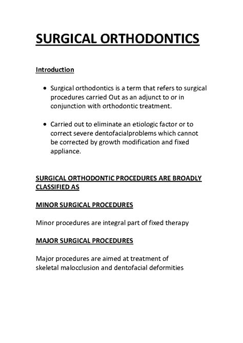 Minor Surgical Procedures in Surgical Orthodontics: Key Techniques ...