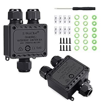 Junction Box Outdoor IP68 Waterproof Connector, 2 PCS 3 Way Plug Line ...