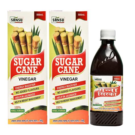 SANSU Organic Sugar Cane Vinegar 100% Pure ganne ka sirka (500MLx3 ...