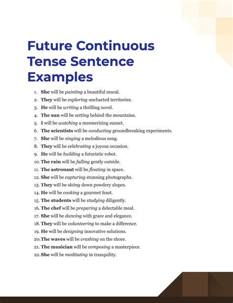 Future Continuous Tense Sentence - 99+ Examples, How to Practice, PDF, Tips