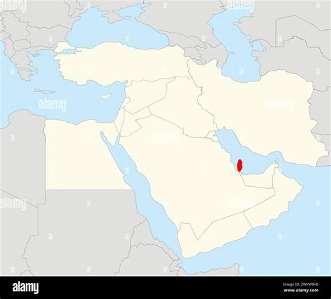 Red map of QATAR inside highlighted beige map of the Middle East Stock Vector Image & Art - Alamy