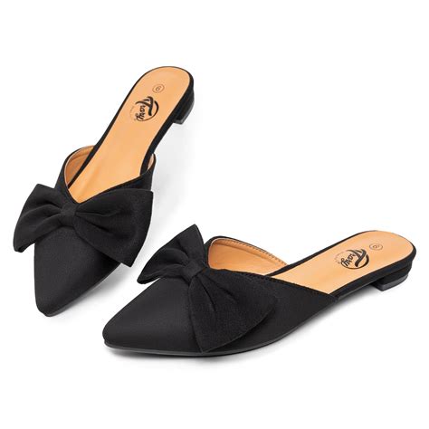Trary Mules for Women Flats, Pointed Toe Womens Mules with Heels, Black ...