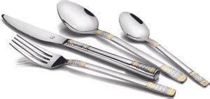FnS Celebration 24 Karat Gold Plated (6 Spoon, 6 Fork, 6 Baby Spoon, 6 ...