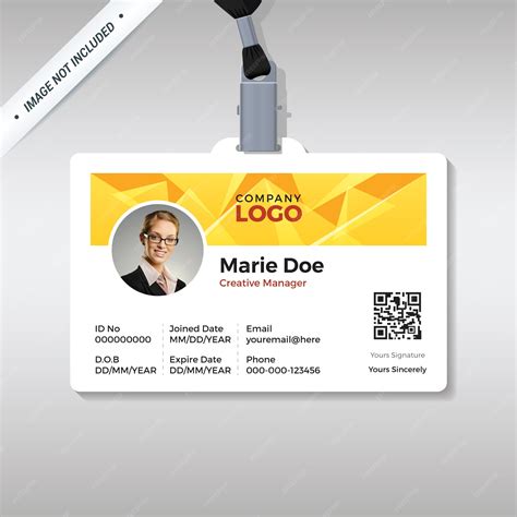 Premium Vector | Multipurpose id card template with yellow pyramid ...