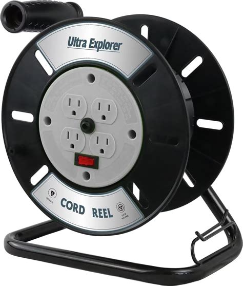 Amazon.com: EP Extension Cord Storage Reel with 4-Grounded Outlets ...