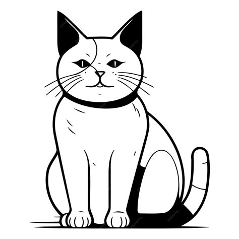Gato de desenho animado bonito isolado em um fundo branco Ilustração ...