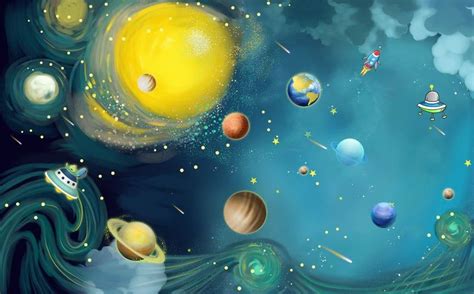 Watercolor galaxy kids wallpaper mural Peel and Stick | Etsy | Playroom ...