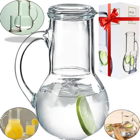 Amazon.com: Bedside Night Water Carafe Set, 2 Piece, Glass Decanter ...