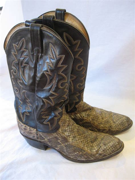 Vintage Dan Post Diamond Back Rattlesnake Western Cowboy Boots | Etsy ...