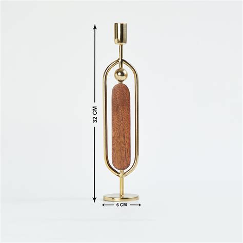 Buy Splendid Dastkari Wooden Taper Candle Holder from Home Centre at ...