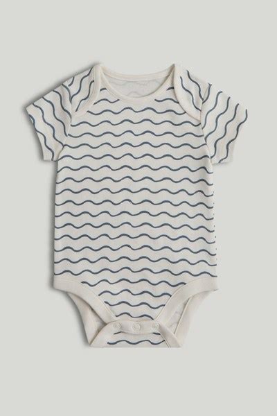 Mothercare Boys Printed Short Sleeves Bodysuits - Pack of 5 - Blue
