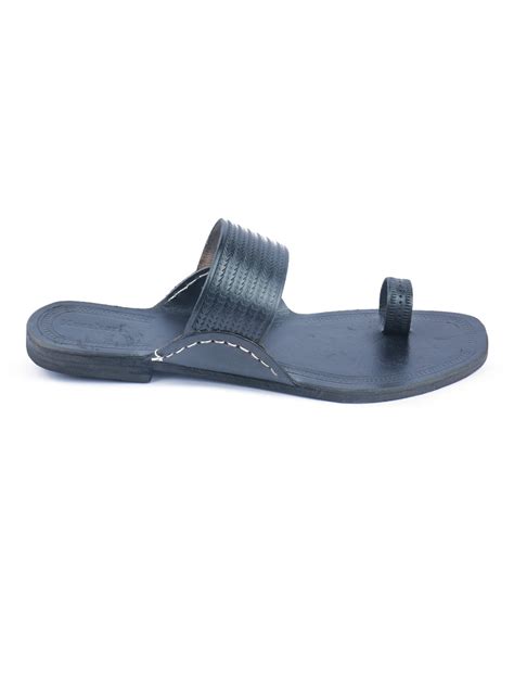 Formal Black Men's Kolhapuri Chappal | Handcrafted Leather
