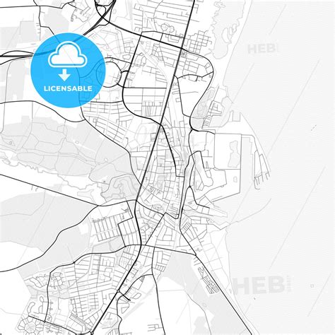 Vector PDF map of Køge, Denmark - HEBSTREITS