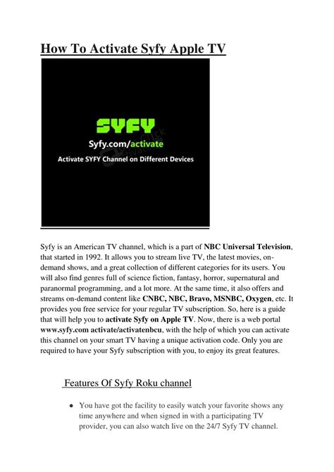 PPT - How To Activate Syfy Apple TV PowerPoint Presentation, free ...