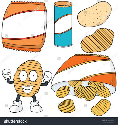 Vector Set Potato Chips Stock Vector (Royalty Free) 449885905 ...