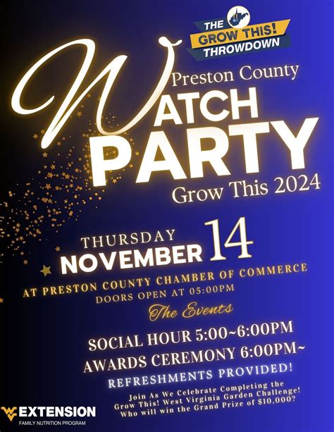 Preston County Grow This 2024 Watch Party, Preston County Chamber of ...