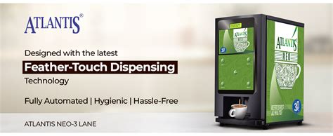 ATLANTIS Neo 3-Lane Premix Based Tea & Coffee Vending Machine | 3 ...