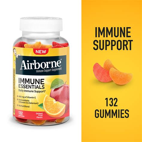 Airborne 400mg Vitamin C Gummies For Adults & Children, Immune ...