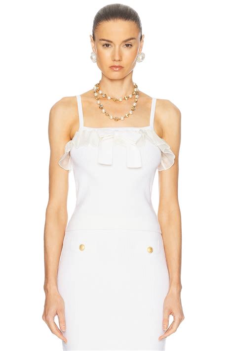 Alessandra Rich Sleeveless Top in White | FWRD