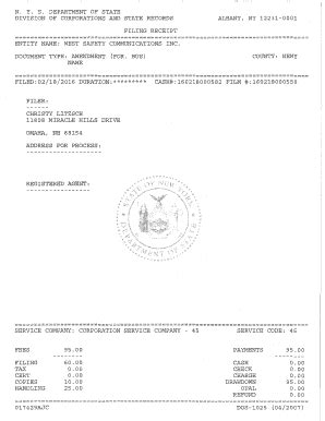 Fillable Online DIVISION OF CORPORATIONS AND STATE RECORDS Fax Email ...