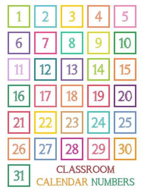Free Printable Numbers For Calendar | Fanny Printable