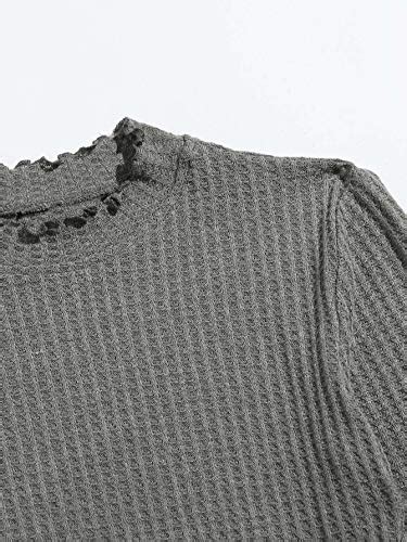 Buy Romwe Women's Lettuce Trim Long Sleeve Slim Fit Blouse Ribbed Knit ...