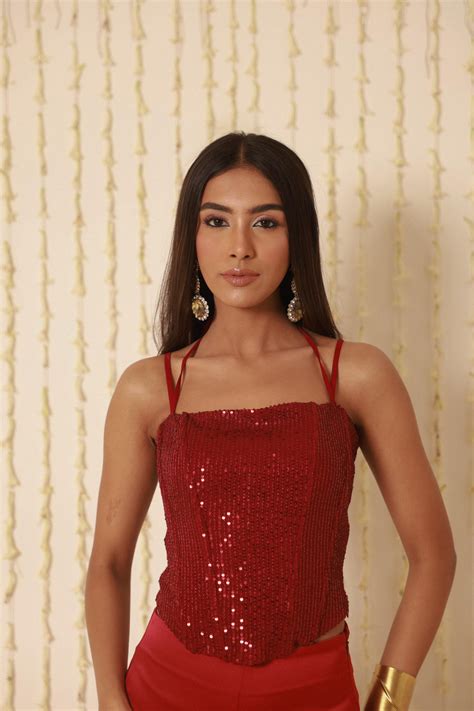 RUBY RED SEQUIN CORSET – shop and yours