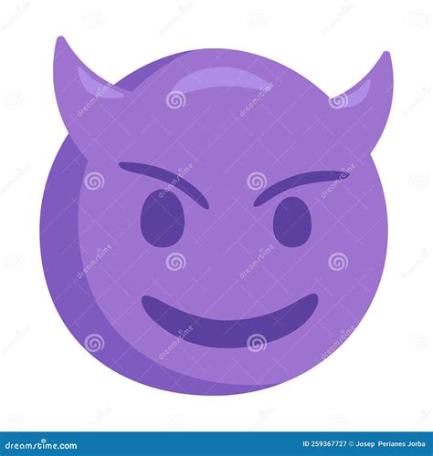 Demon With Horns Emoji Icon Illustration. Angry Purple Vector Symbol Emoticon Design ...