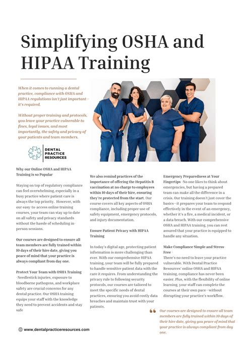 Simplifying OSHA and HIPAA Training – Dental Practice Resources