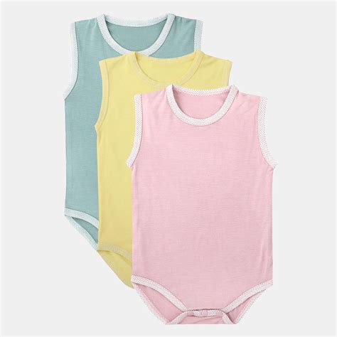 Pack Of 3 Sleeveless Soft Bamboo Stretch Bodysuits – Softsens Baby Clothing
