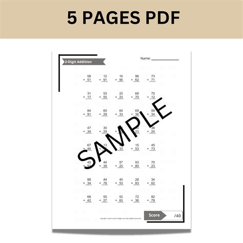 Image result for 2-Digit Addition PDF