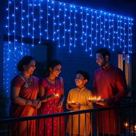 Buy Litehom Icicle Diwali Lights Outdoor, 10ft 96 LED with 16 Drops ...