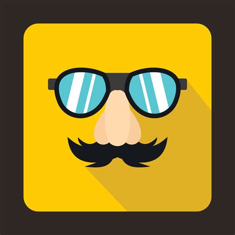 Comedy fake nose mustache, eyebrows, glasses icon 14518331 Vector Art ...