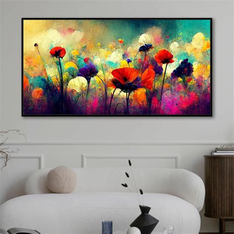 Abstract Floral Burst: Vivid Colors Wall Painting – Nestroots