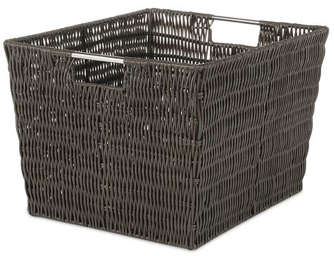 Whitmor Rattique Storage Tote Basket - Espresso : Amazon.in: Home & Kitchen