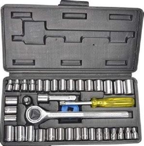 pices Stenless steel 40 Pc Socket Tool Kit Socket Set (Pack of--1 ...