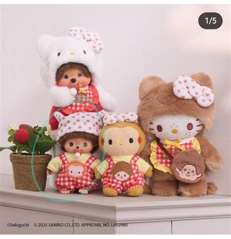 Authentic Monchhichi Bebichichi 50th Anniversary Hello Kitty Collab ...