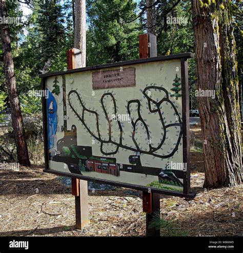 Pinecrest campground map, Pinecrest Lake, California, USA Stock Photo ...