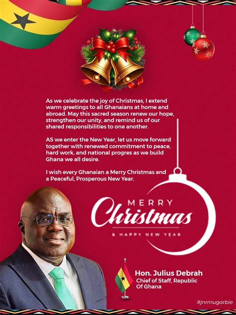 Chief of Staff Julius Debrah extends festive greetings to NDC and Ghanaians