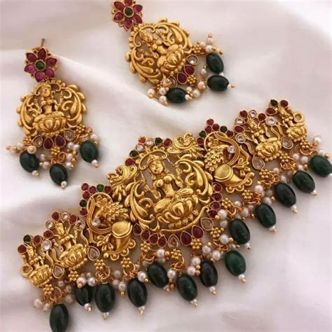 Vihaa Jewellery vihaajewellery gold plated temple necklace set for ...